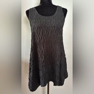 Cynthia Rowley Black Smocked Sleeveless long blouse